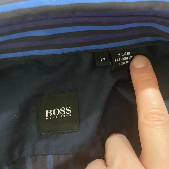 Hugo Boss Blue Striped Button Up - Picture 3 of 6